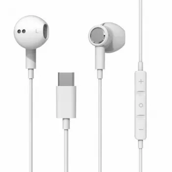 Beline USB-C ausinės su mikrofonu ir valdymo mygtukais, baltos