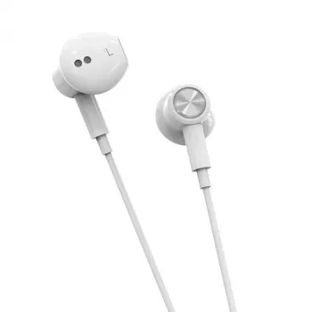 Beline USB-C ausinės su mikrofonu ir valdymo mygtukais, baltos