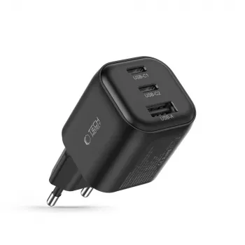 TECH-PROTECT NCA100W-GaN 3 prievadų GaN sieninis įkroviklis 100W PD 3.2 / QC3.0 juodas