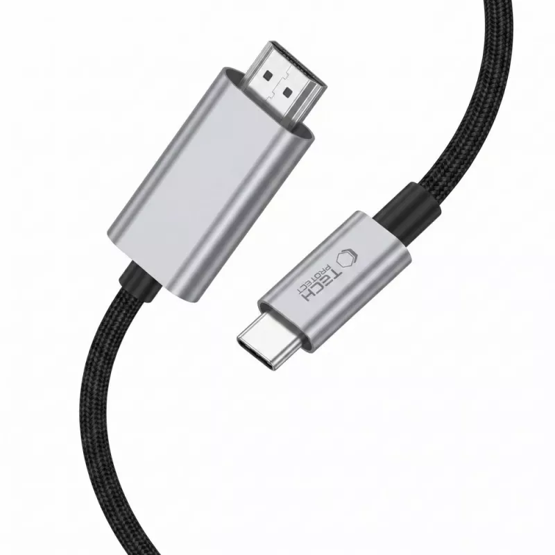 TECH-PROTECT ULTRABOOST USB-C į HDMI 2.1 laidas 8K 60Hz 200cm pilkos spalvos