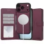 TECH-PROTECT MagSafe piniginė, skirta iPhone 17 Pro Max / 18 Pro Max – slyvinė, RFID apsauga, talpina 3 korteles