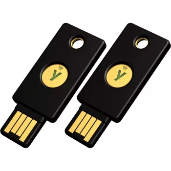 YubiKey 5 NFC apsaugos raktas 2 vnt. (juoda/auksinė, USB-A ir NFC)