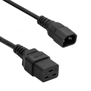 AKYGA AK-UP-02 1,8 m ilgio prailginimo kabelis IEC C14 – C19, juodas