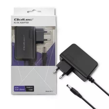 Qoltec 15W 5V 3A AC/DC maitinimo adapteris su 3,5x1,35 mm cilindriniu kištuku