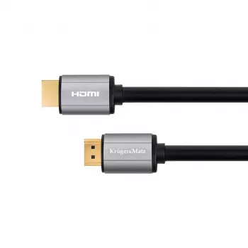 KRUGER & MATZ Basic HDMI-HDMI laidas 15m 4K 30Hz auksuoti jungtys juodos spalvos