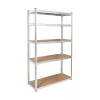 Rebel RB-1252 metalinė lentyna 205x120x45 cm sidabrinė, 5 lentynos, 875 kg
