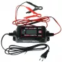 MW Power MW-SC4E 12V 4A automatinis 4 pakopų akumuliatoriaus įkroviklis švino rūgšties AGM GEL MF 10-120Ah su LED indikatoriais, krokodilų spaustukais, EU kištuku