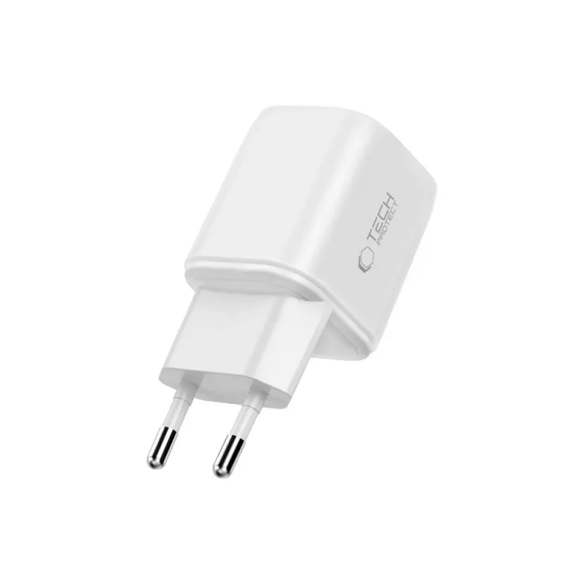 TECH-PROTECT NCA100W-GAN-AVS 3 prievadų GaN tinklo įkroviklis PD 3.2 100W / QC3.0 baltas