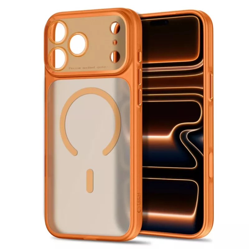 TECH-PROTECT MagPrime MagSafe CC iPhone 17 Pro / 18 Pro matinis Cosmic Orange dėklas