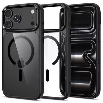 Tech-Protect Magmat MagSafe skaidrus dėklas, skirtas iPhone 17 Pro Max / 18 Pro Max - juodas