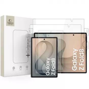 TECH-PROTECT Easy Set Fit+ 4-in-1 apsaugos rinkinys Samsung Galaxy Z Fold 8 – skaidrus (plėvelė ir stiklas)