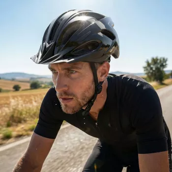 Vayox Kask Speed blizgantis juodas dviračio šalmas su LED šviesa, dydis M (54-58 cm)