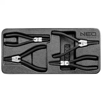 NEO TOOLS Circlip Pliers Set 4 vnt., vidiniams/išoriniams fiksavimo žiedams, tiesūs ir lenkti, CrV plienas, 180 mm, TÜV sertifikatas