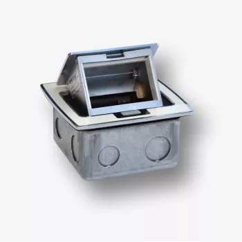 BACHMANN Mini Countertop Box 3M – stalviršio dėžutė standartiniams lizdams 22,5x45 mm (45x45 mm), pakreipiamu dangteliu, balta