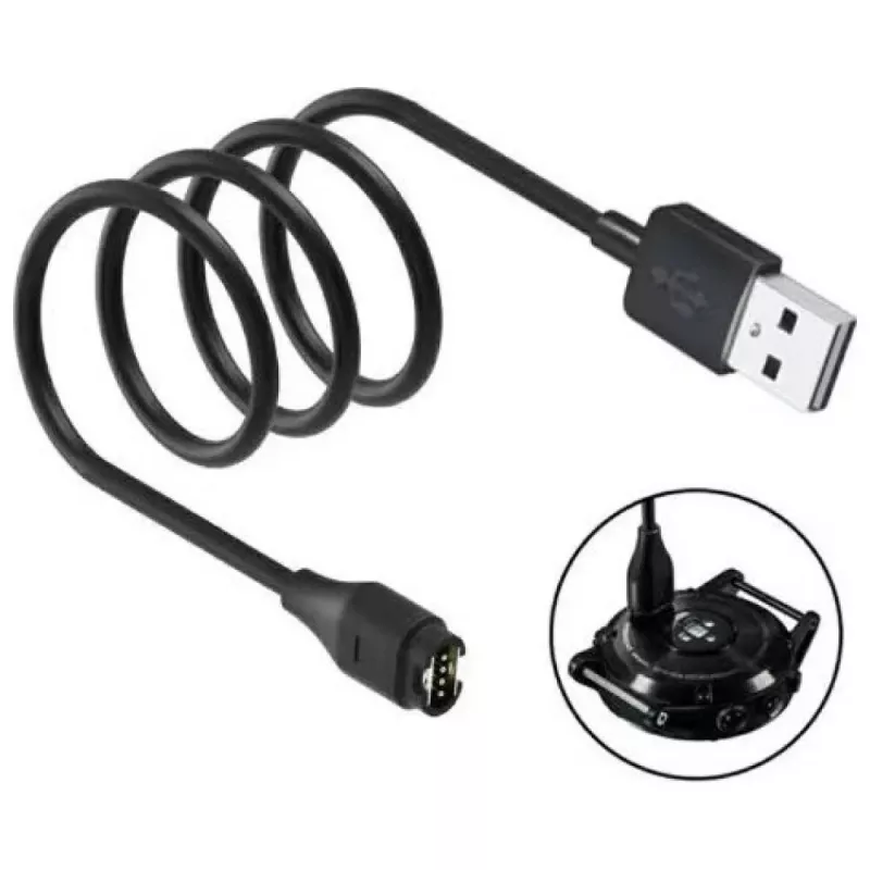 Beline USB-A įkrovimo laidas, skirtas Garmin išmaniesiems laikrodžiams, 1 m, juodas
