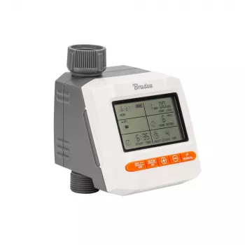 BRADAS Electronic Irrigation Controller White Line, 1 zonos LCD čiaupo laikmatis su lietaus pertrauka, maitinamas baterijomis