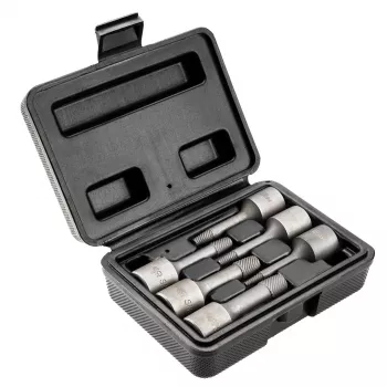 NEO TOOLS 6 dalių varžtų ištraukimo rinkinys, chromo vanadžio plienas, kairiojo sukimosi spiralinis griovelis, kvadratinis kotas, skirtas nutrūkusių varžtų šalinimui, dydžiai #1-#6 (M3-M25)