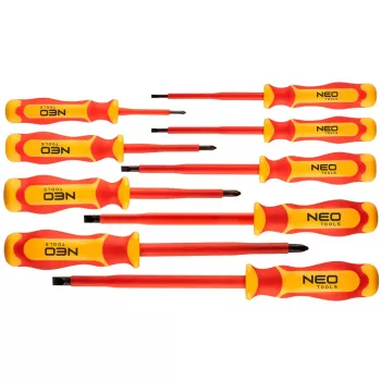 NEO TOOLS 9 dalių 1000V izoliuotų atsuktuvų rinkinys su įtampos testeriu