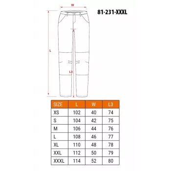 NEO Tools 81-231-XXXL apsauginės kelnės pilkos/juodos