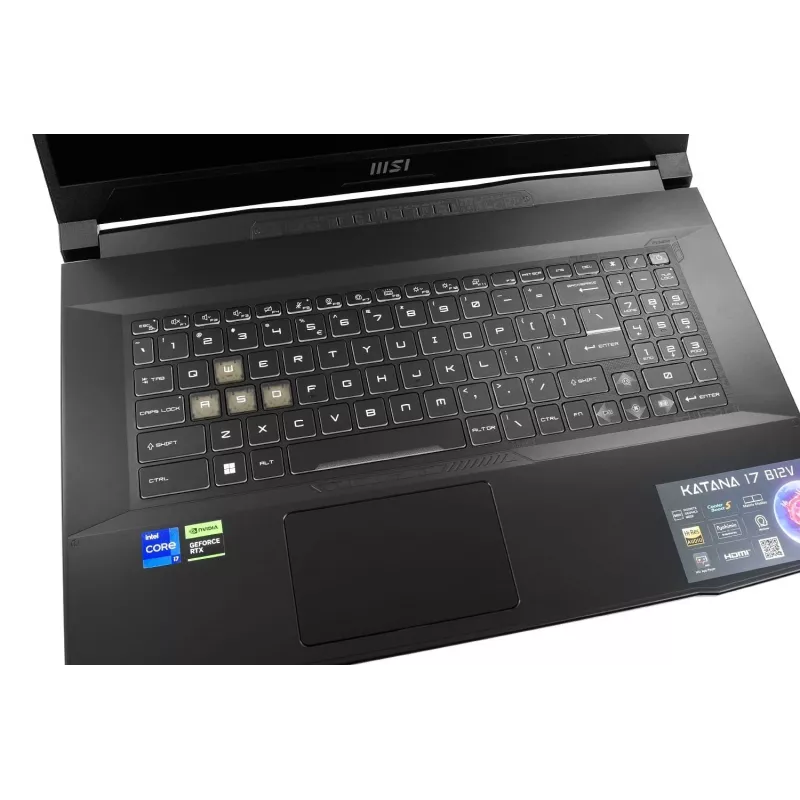 MSI Katana 17 B13VEK-1261XPL žaidimų nešiojamasis kompiuteris, 17,3 colio FHD 144Hz, Intel Core i7-13620H, 16GB DDR5, 2TB SSD, NVIDIA GeForce RTX 4050 6GB, be OS, juodas