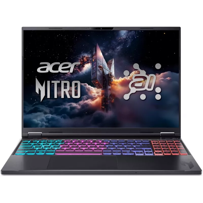 Acer Nitro 16 AI žaidimų nešiojamasis kompiuteris - AMD Ryzen AI 9 365, 16 colių WQXGA 165Hz, 32GB DDR5, 2TB SSD, RTX 5070 Ti, Windows 11 Pro