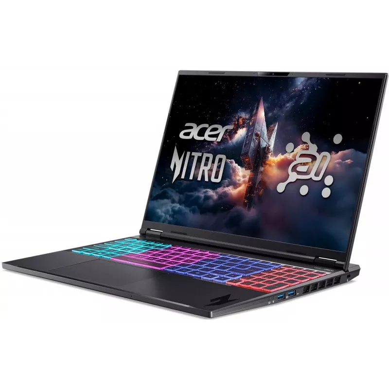 Acer Nitro 16 AI žaidimų nešiojamasis kompiuteris - AMD Ryzen AI 9 365, 16 colių WQXGA 165Hz, 32GB DDR5, 2TB SSD, RTX 5070 Ti, Windows 11 Pro