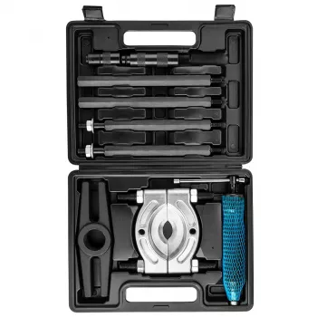 NEO TOOLS hidraulinis 3-žandų ištraukiklis 10 tonų su rankiniu siurbliu, 250 mm išskleidimas, chromvanadiniai žandai, dėkle (TOP-11-847)