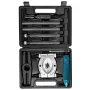 NEO TOOLS hidraulinis 3-žandų ištraukiklis 10 tonų su rankiniu siurbliu, 250 mm išskleidimas, chromvanadiniai žandai, dėkle (TOP-11-847)