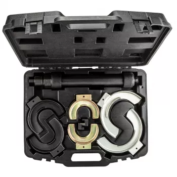 NEO TOOLS Spyruoklių suspaudimo rinkinys su keičiamais žnyplėmis | 3 poros (65-212 mm) | 1500 kg porai | CrV plienas | Dėklas su formavimu | TOP-11-797