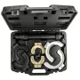 NEO TOOLS Spyruoklių suspaudimo rinkinys su keičiamais žnyplėmis | 3 poros (65-212 mm) | 1500 kg porai | CrV plienas | Dėklas su formavimu | TOP-11-797