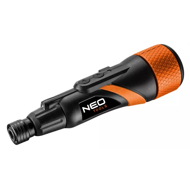 NEO TOOLS 04-200 USB-C 3,6 V belaidis atsuktuvas su 10 antgalių ir plastikiniu dėklu