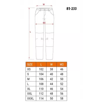 NEO TOOLS 81-233-XXL apsauginės darbo kelnės, juodos, dydis XXL