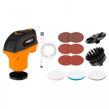 NEO TOOLS 04-604 Mini All-In-One poliruoklis 4V Li-Ion USB-C besisukantis įrankių rinkinys