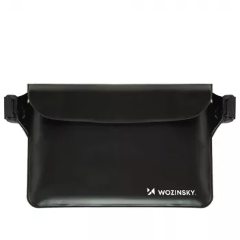 WOZINSKY WWS-01 vandeniui atsparus PVC juosmens krepšys, juodas