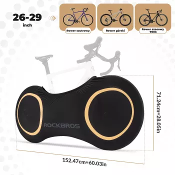 Rockbros D95 elastingas dviračio užvalkalas 26–29 colių ir 700C dviračiams, juodas