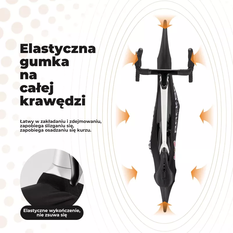 Rockbros D95 elastingas dviračio užvalkalas 26–29 colių ir 700C dviračiams, juodas