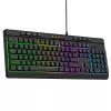 Wozinsky WKG-1044 laidinė žaidimų klaviatūra, membraninė, RGB foninis apšvietimas, juoda, pilno dydžio išdėstymas, USB-A, 104 klavišai, Anti-Ghosting