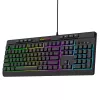 Wozinsky WKG-1044 laidinė žaidimų klaviatūra, membraninė, RGB foninis apšvietimas, juoda, pilno dydžio išdėstymas, USB-A, 104 klavišai, Anti-Ghosting