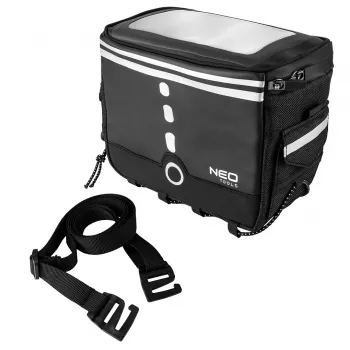 NEO TOOLS dviračio rėmo krepšys 1,5L juodas, atsparus vandeniui su atšvaito logotipu