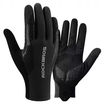 ROCKBROS Full-Finger dviračių pirštinės pavasariui/vasarai/rudeniui, L dydžio - juodos