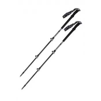 VOLVEN Adventure Poles Pro Grey – 3 sekcijų žygio lazdos, 65-135 cm, 7075 aliuminis, EVA rankena, volframo antgaliai