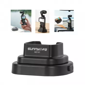 SUNNYLIFE stalinis trikojis stovas, skirtas DJI Osmo Pocket 3 / 4 – juodas, sulankstomas mini trikojis su neslystančiu pagrindu, 1/4 colio sraigtu, kompaktiškas stalviršio laikiklis