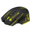 WOZINSKY WMGB-1181 belaidė žaidimų pelė, 3200 DPI, RGB foninis apšvietimas, įkraunama, juoda-geltona