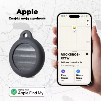 ROCKBROS RT1W Bluetooth sekimo įrenginys, skirtas Apple Find My - juodos spalvos