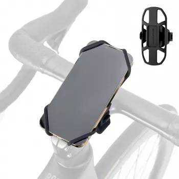 ROCKBROS Silicone tvirtinimas telefonui prie dviračio - juodas