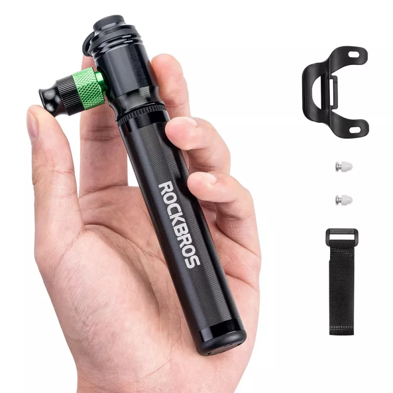 ROCKBROS HQ-75D-CO2 2-in-1 Mini dviračio pompa ir CO2 pripūtėjas - juoda