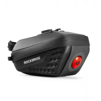 ROCKBROS C59 kieto korpuso balno krepšys su 250 mAh šviesa, juodas