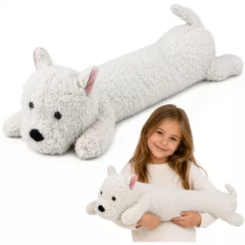 LEAN TOYS West Highland minkšto šuns žaislas baltas 60 cm