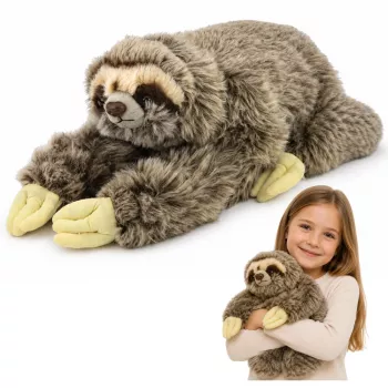 LEAN TOYS Realistinis tinginio minkštas žaislas su Velcro letenėlėmis 34 cm