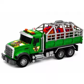 LEAN TOYS Transporter Truck su narveliu ir T-Rex dinozauro figūrėle su šviesomis ir garsais 1:12
